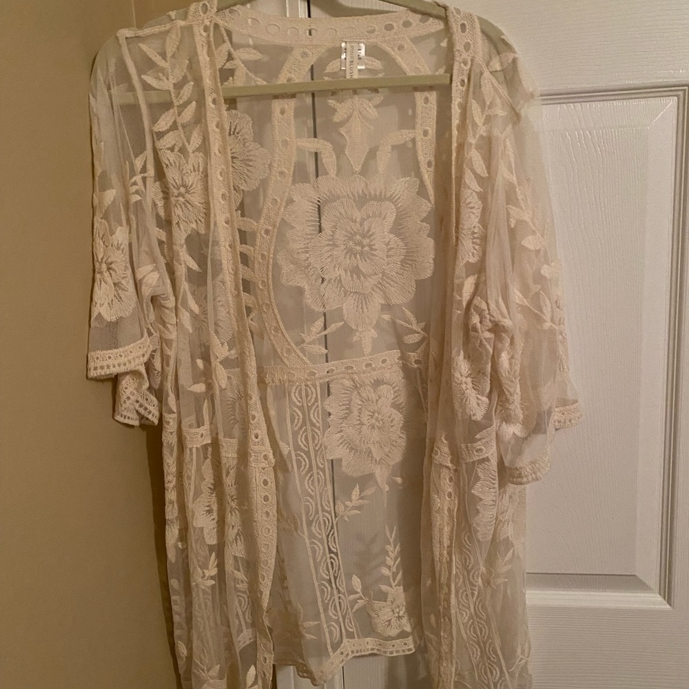 Pink Blush Maternity lace cardigan